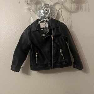 KATE SPADE Vegan Leather Moto Jacket - Girls Faux Leather - Size 3T